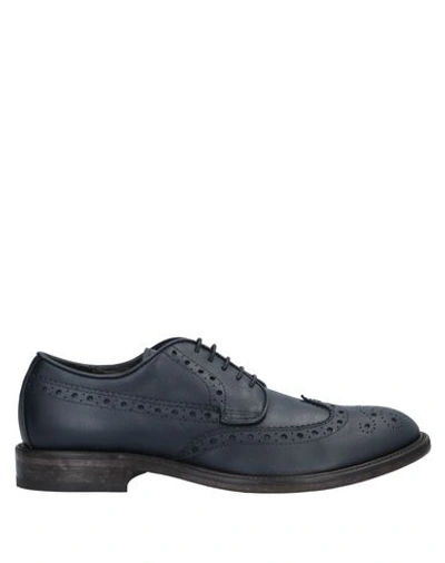 Shop Moma Lace-up Shoes In Dark Blue