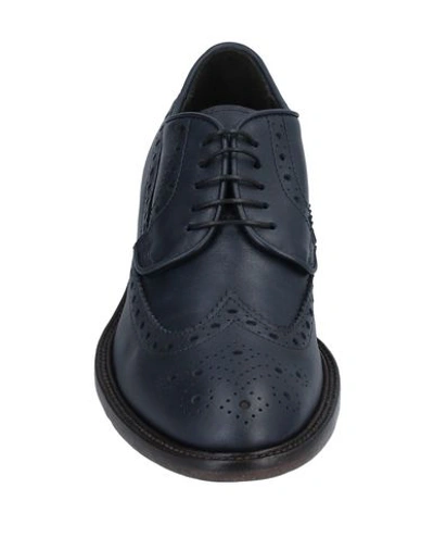 Shop Moma Lace-up Shoes In Dark Blue