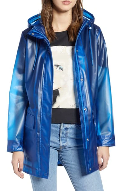 Shop Levi's Translucent Rain Jacket In Cobalt