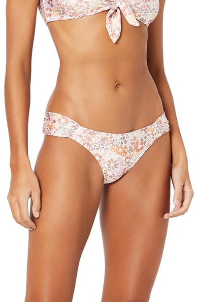 Shop Minkpink Marlena Floral Scrunch Side Bikini Bottoms In Multi