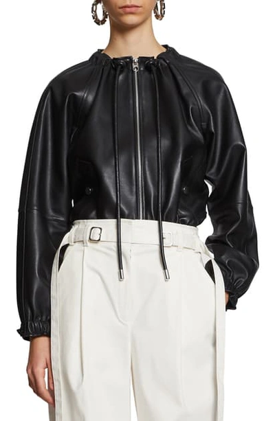 Shop Proenza Schouler White Label Crop Leather Jacket In Black