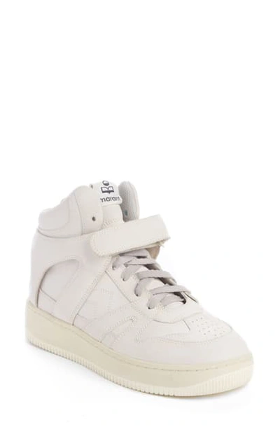 Shop Isabel Marant Brooklee High Top Sneaker In Chalk