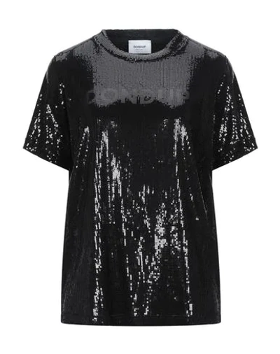 Shop Dondup Woman T-shirt Black Size Xs Viscose, Elastane