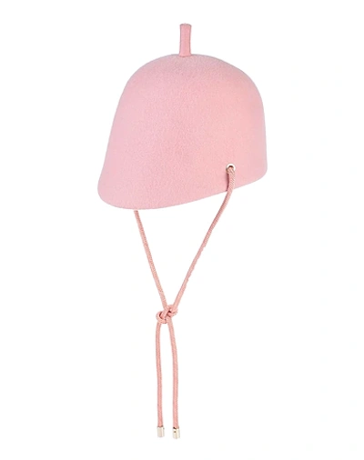 Shop Elisabetta Franchi Hats In Pastel Pink