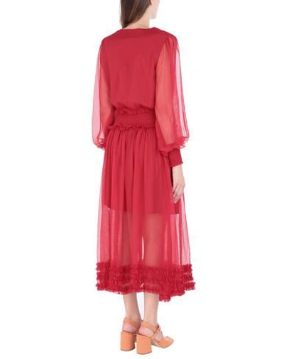 Shop Keepsake Woman Long Dress Brick Red Size S Polyester