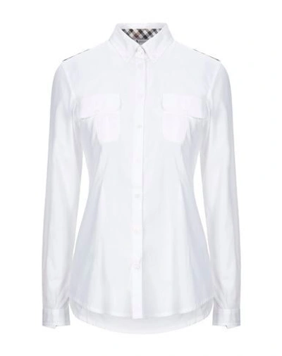 Shop Aquascutum Solid Color Shirts & Blouses In White