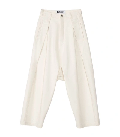 Shop Loewe Cropped Oversized Jeans