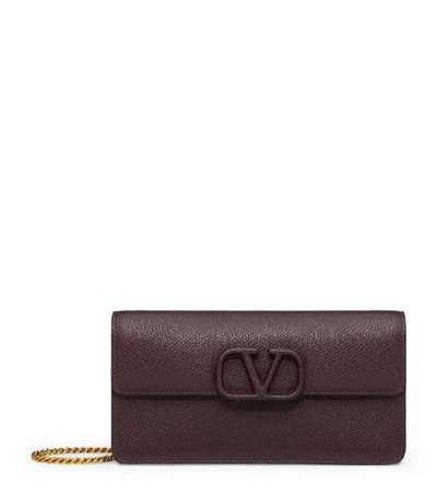 Shop Valentino Garavani Leather Vsling Wallet