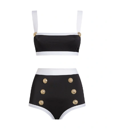 Shop Balmain Button-embellished Bikini