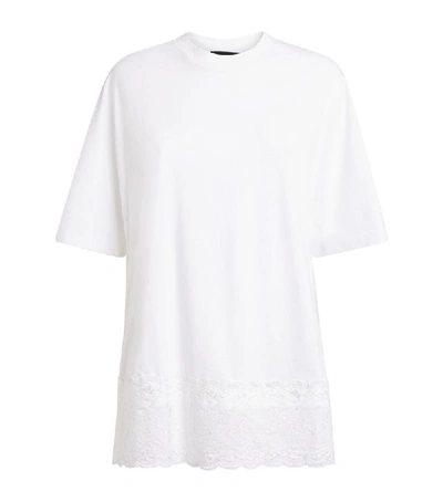 Shop Simone Rocha Lace-trim T-shirt