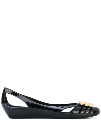 Shop Ferragamo Bermuda Ballets In Black