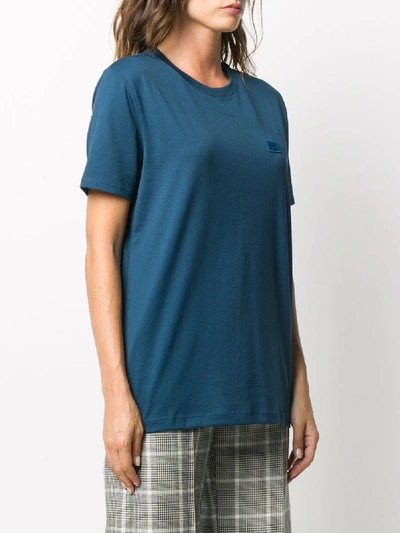 Shop Acne Studios Logo Cotton T-shirt In Blue