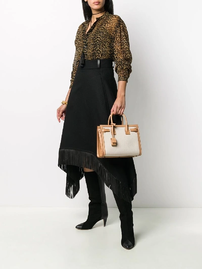 Shop Saint Laurent Asymmetric Skirt In Black