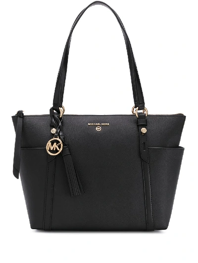 Shop Michael Michael Kors Nomad Leather Bag In Black