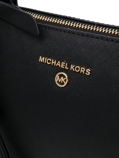 Shop Michael Michael Kors Nomad Leather Bag In Black