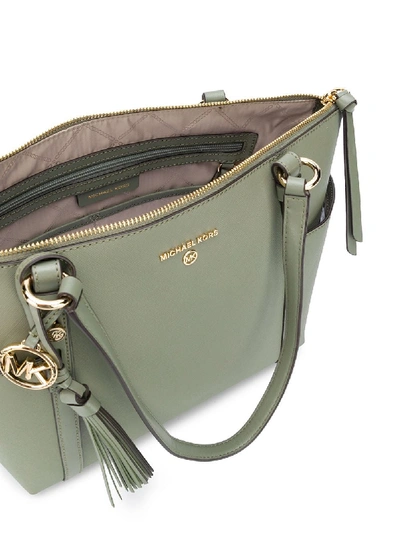 Shop Michael Michael Kors Nomad Leather Bag In Green