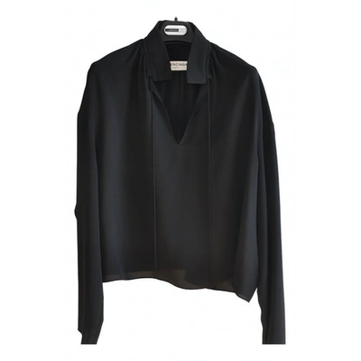 Pre-owned Balenciaga Silk Blouse In Black