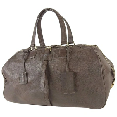 Pre-owned Jil Sander Brown Leather Travel Bag