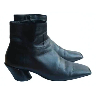 Pre-owned Balenciaga Quatro Black Leather Ankle Boots