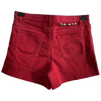 Pre-owned Valentino Red Denim - Jeans Shorts