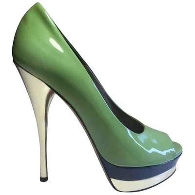Pre-owned Versace Green Patent Leather Heels