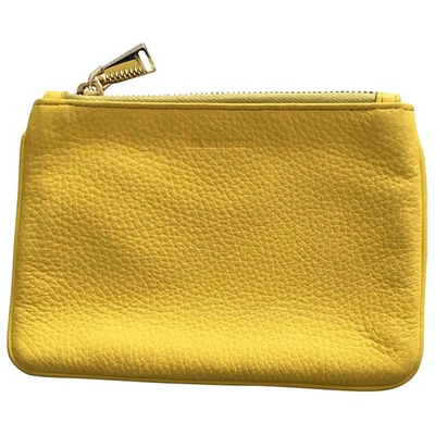 Pre-owned Jil Sander Leather Clutch In Yellow