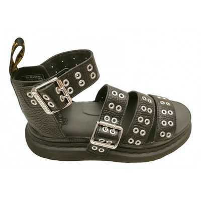 Pre-owned Dr. Martens' Black Leather Sandals