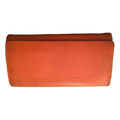 Pre-owned Loewe Orange Leather Wallet