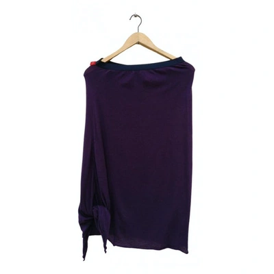 Pre-owned Yohji Yamamoto Purple Cotton Skirt