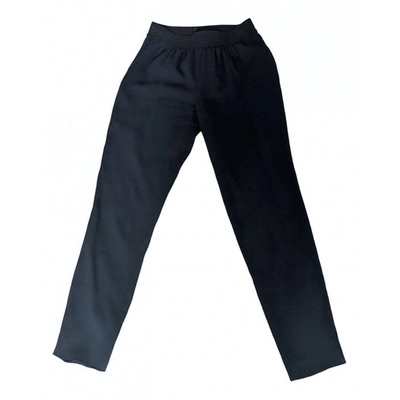 Pre-owned Claudie Pierlot Blue Polyester Trousers