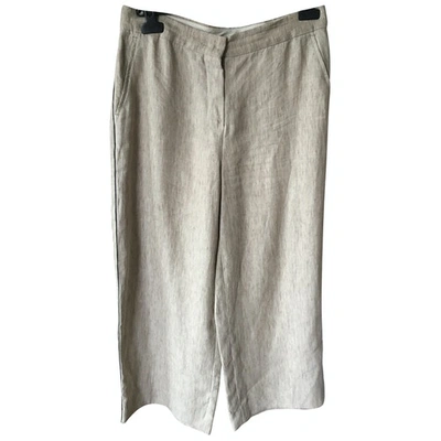 Pre-owned Max Mara Beige Linen Trousers