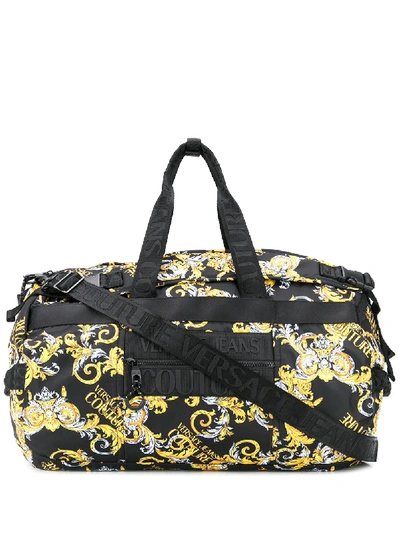 Shop Versace Jeans Couture Barocco-print Holdall In Black