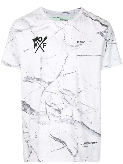 Off white Arrows Marble Print T shirt In White ModeSens