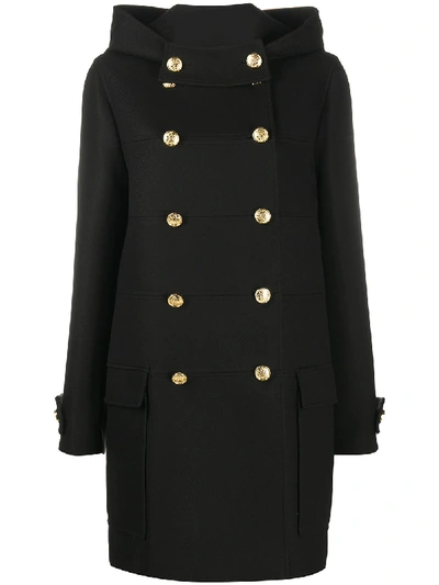 Shop Mulberry Double-breasted Coat In Black