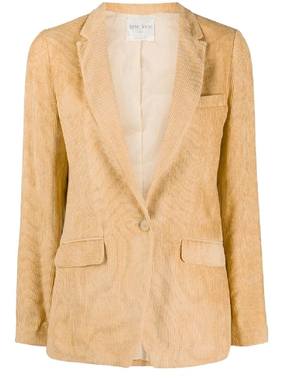 Shop Forte Forte Single-breasted Ribbed Blazer In Neutrals
