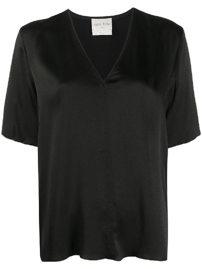 Shop Forte Forte Plain V-neck T-shirt In Black