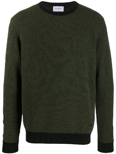 Shop Ferragamo Long-sleeve Wool Jumper In Green