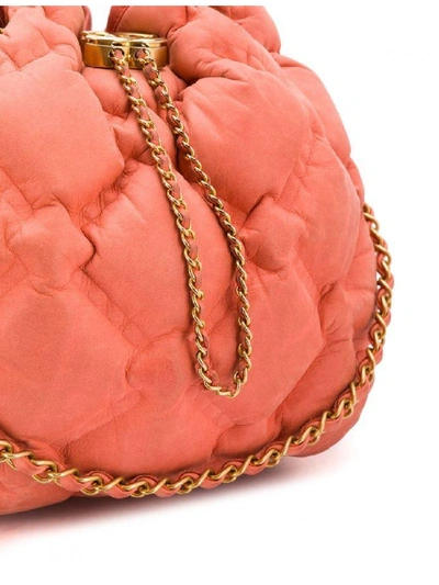 Pre-owned Chanel Pink Quilted Chesterfield Drawstring Bag