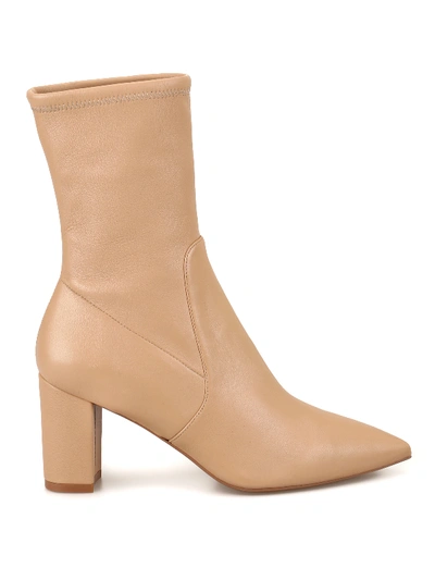 Shop Stuart Weitzman Landry 75 Ankle Boots In Nude And Neutrals