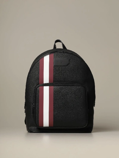 Shop Bally Backpack In Synthetic Leather With Trainspotting Canvas Band In Red