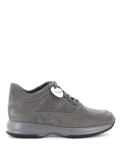 Shop Hogan Interactive Nubuck Sneakers In Grey