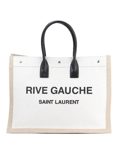 Shop Saint Laurent Rive Gauche Bag In White