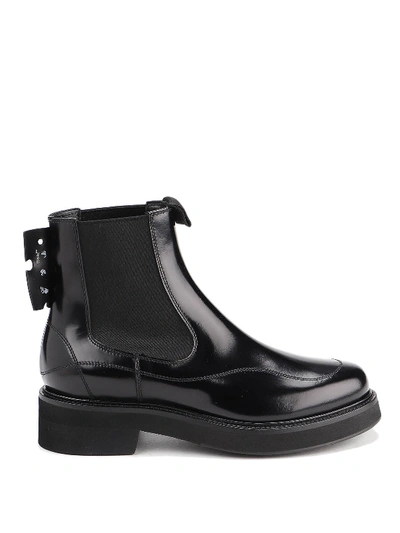 Shop Off-white Leather Chelsea Ankle Boots In Black