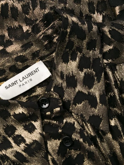 Shop Saint Laurent Printed Short Dress In Black