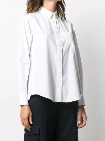 Shop Sacai Pleated Back Panel Shirt In White