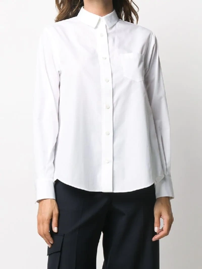 Shop Sacai Pleated Back Panel Shirt In White