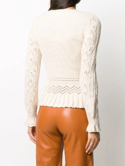 Shop See By Chloé Pointelle-knit Sweater In Neutrals