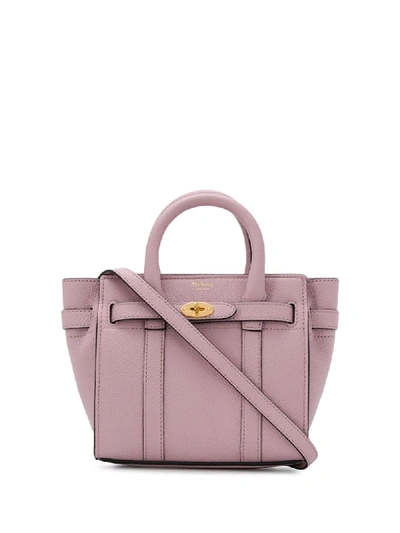 Shop Mulberry Micro Bayswater Tote Bag In J967 Powder Pink