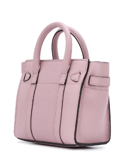 Shop Mulberry Micro Bayswater Tote Bag In J967 Powder Pink