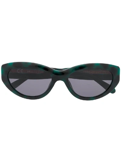 Shop Mulberry Sally Oval-frame Sunglasses In Green
